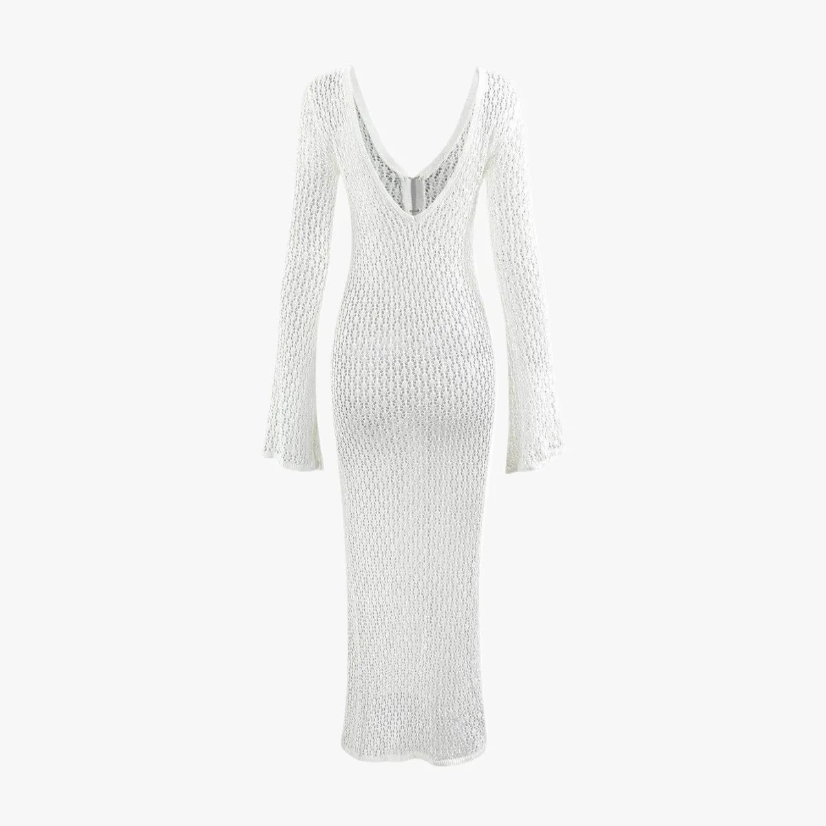 GehÃ¤keltes Maxikleid mit V-Ausschnitt