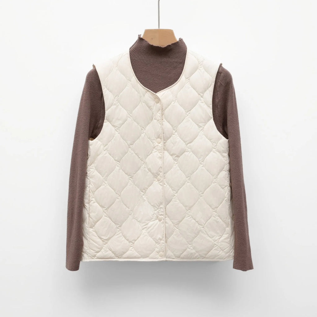 Reversible Gewatteerd Vest Voor Dames | Lichtgewicht Omkeerbaar Bodywarmer Voor Lente En Herfst