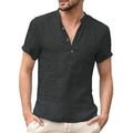 Herren Kurzarm T-shirt Aus Leinen Baumwolle Atmungsaktiv