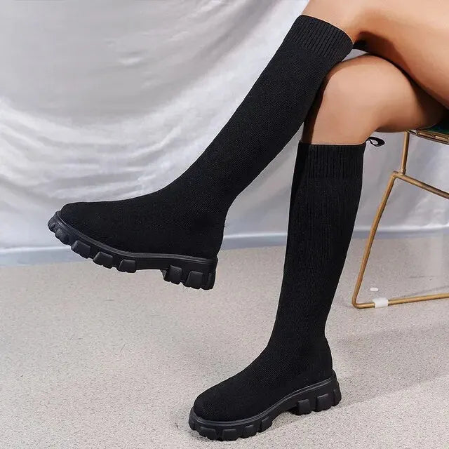 KnÃ¶chelhohe Stretch-Sockenstiefel