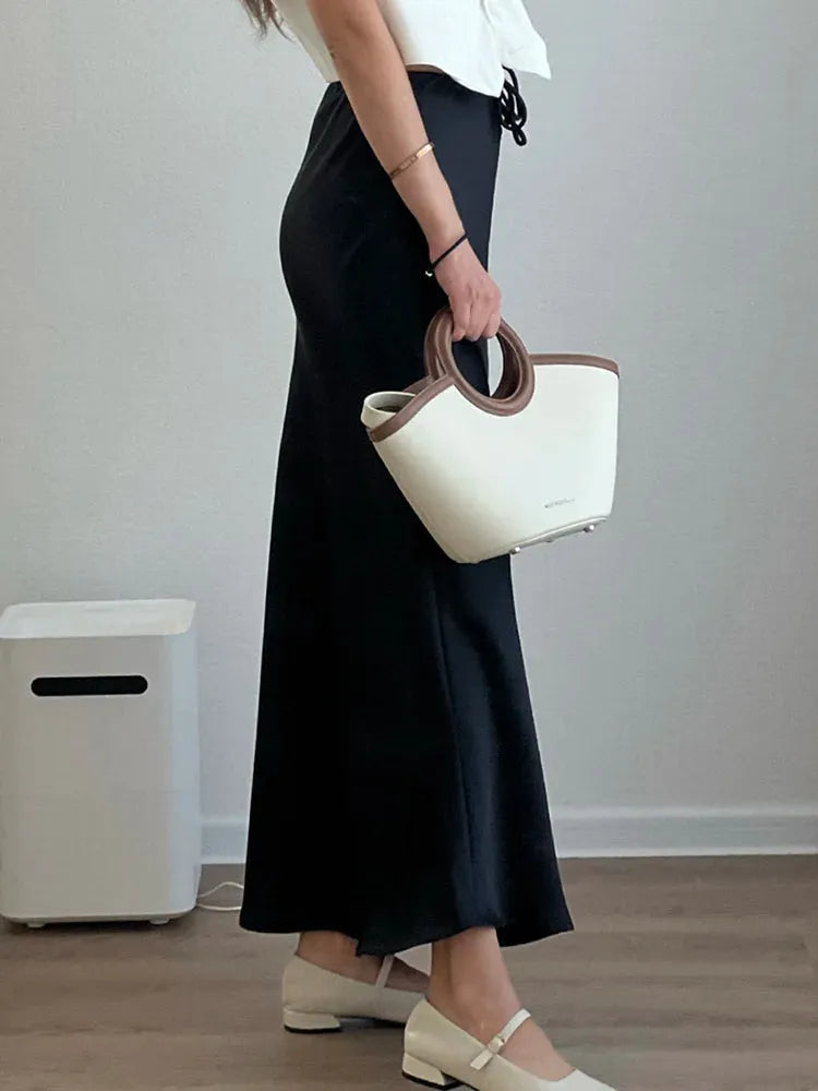 CHERISSE | Luxe Satijnen Dames Rok Met Verstelbare Taille - Zacht, Elegant & Makkelijk te Combineren