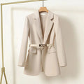 ELENA | Elegante Lange Dames Blazer Met Riem â€“ Vrouwelijk, Gekleed & Tijdloos Mooi