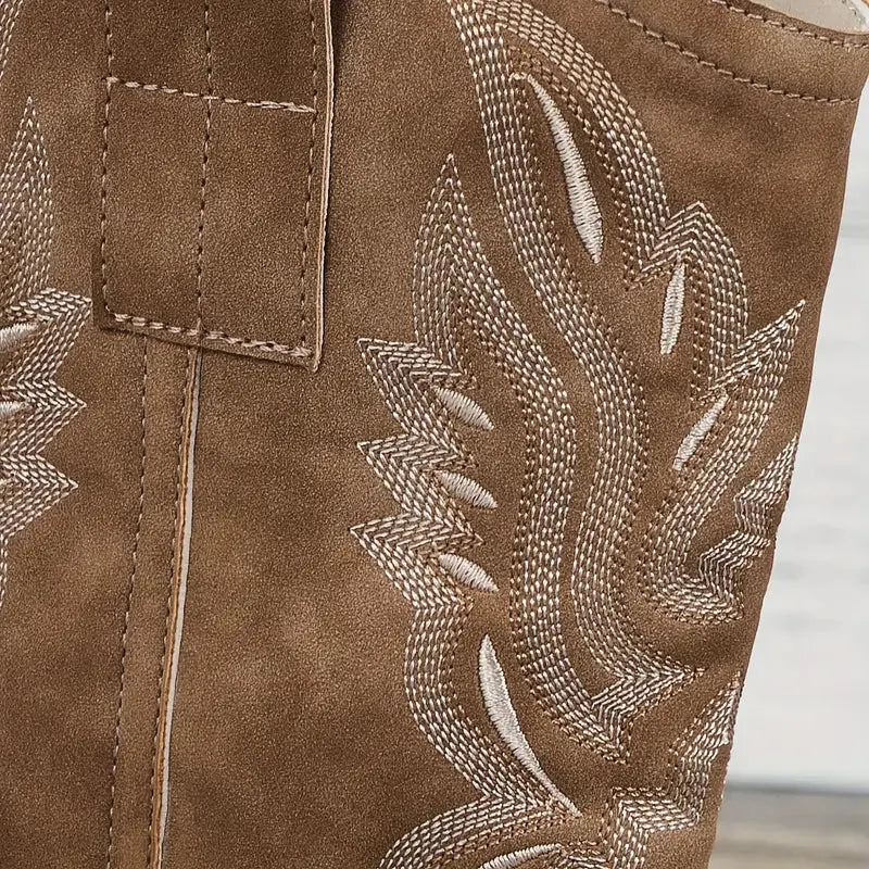 Stylish cowboy women's ankle boots with heel