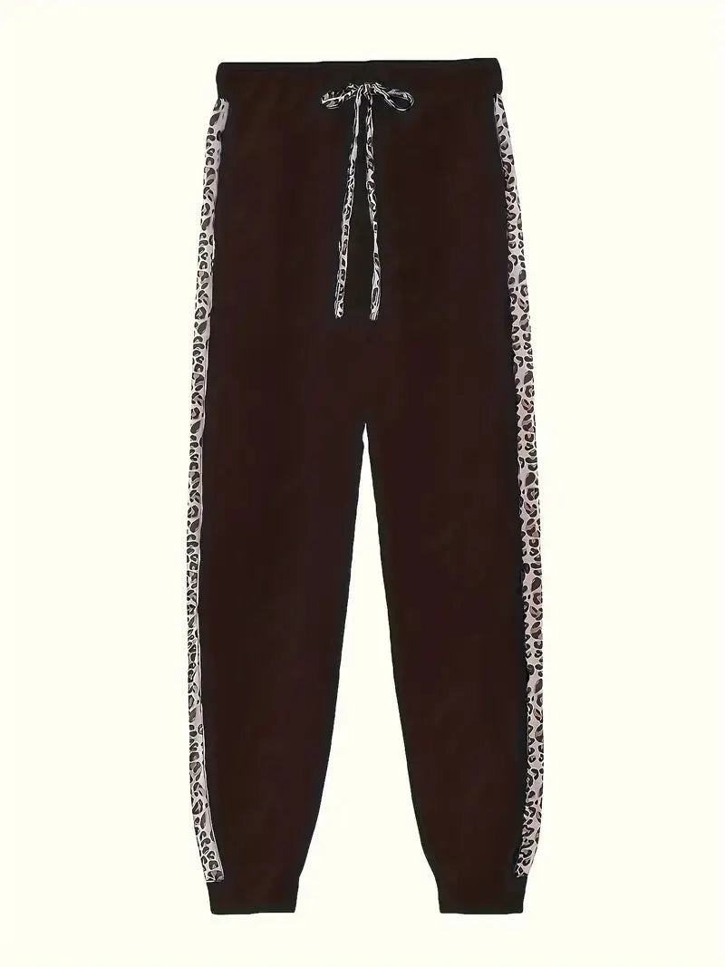 SASKIA | Dames Joggingset Met Luipaarddetails – Comfortabel, Trendy & Ideaal Voor Relaxte Dagen