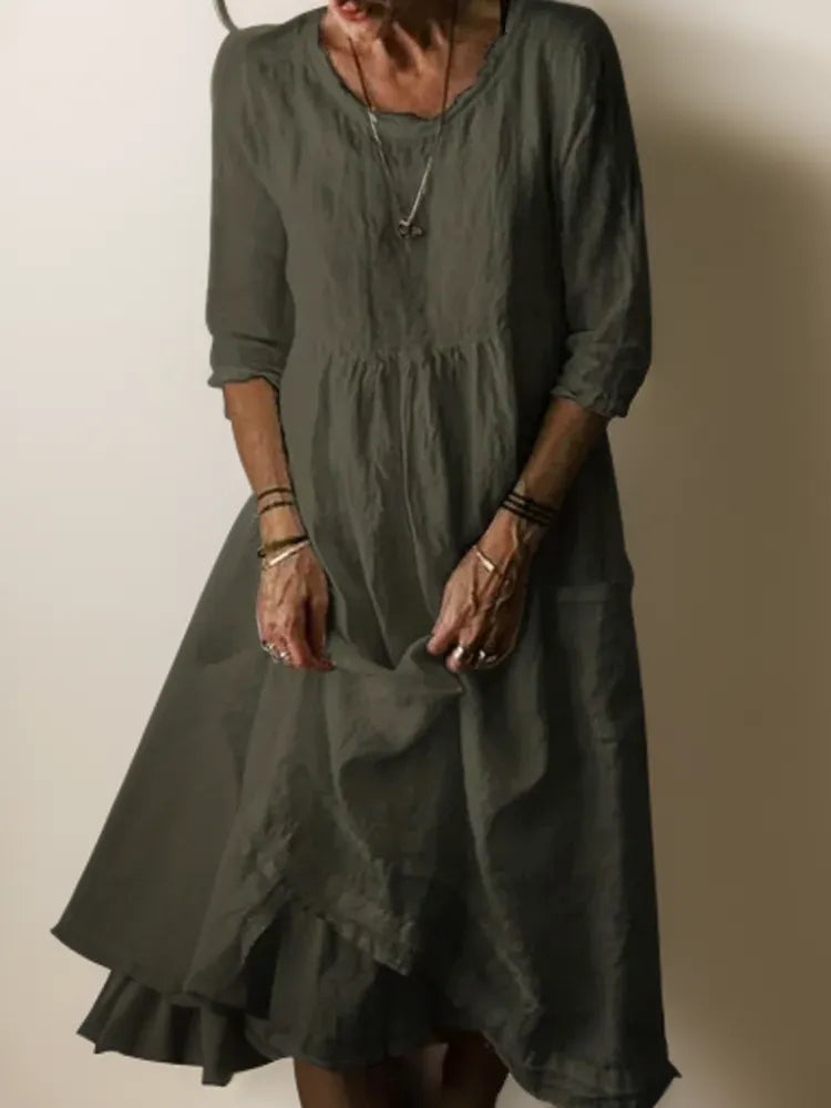 Damen Leinen Kleid