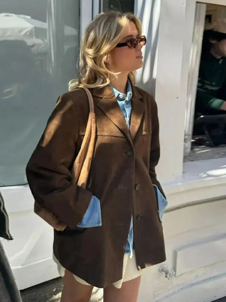 Dames Blazer met Oversized Pasvorm en Klassieke Details
