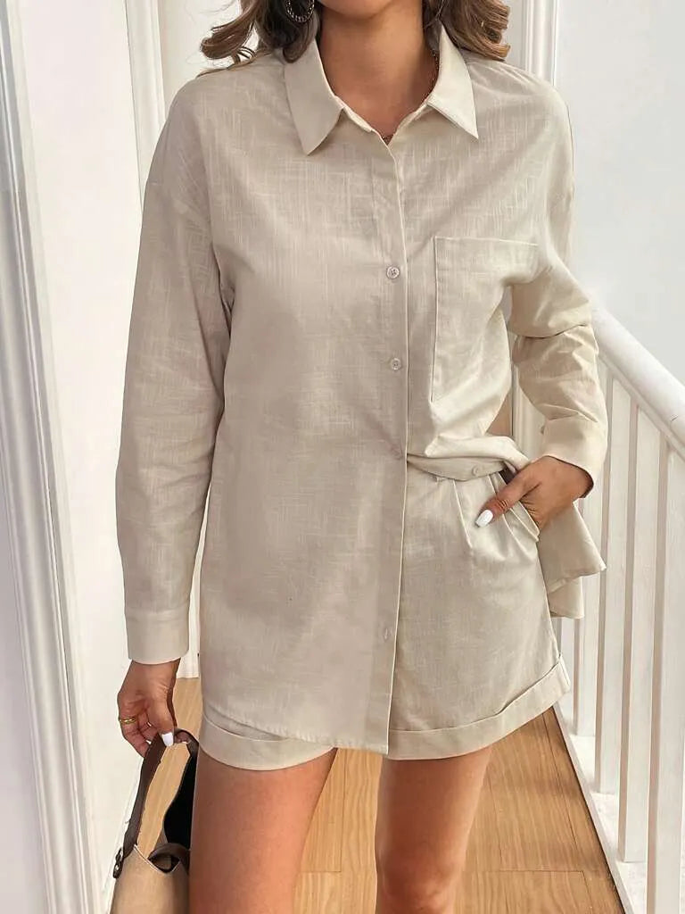 Conjunto Feminino Short e Blusa 100% AlgodÃ£o Jasmine Damasco