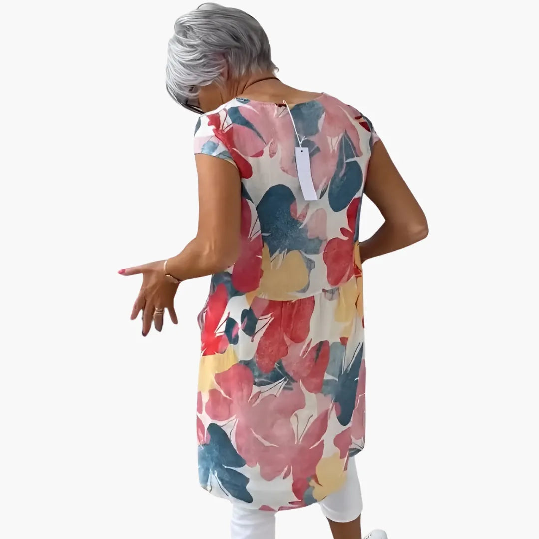 Womenâ€™s Shirt Dress with Floral Print and Pockets