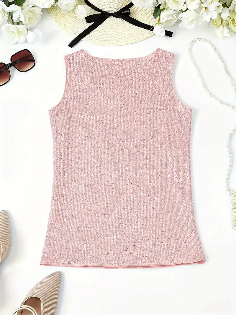 Elegantes Ärmelloses Top mit Pailletten