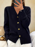 Stylische V-Ausschnitt Strickjacke mit KnÃ¶pfen