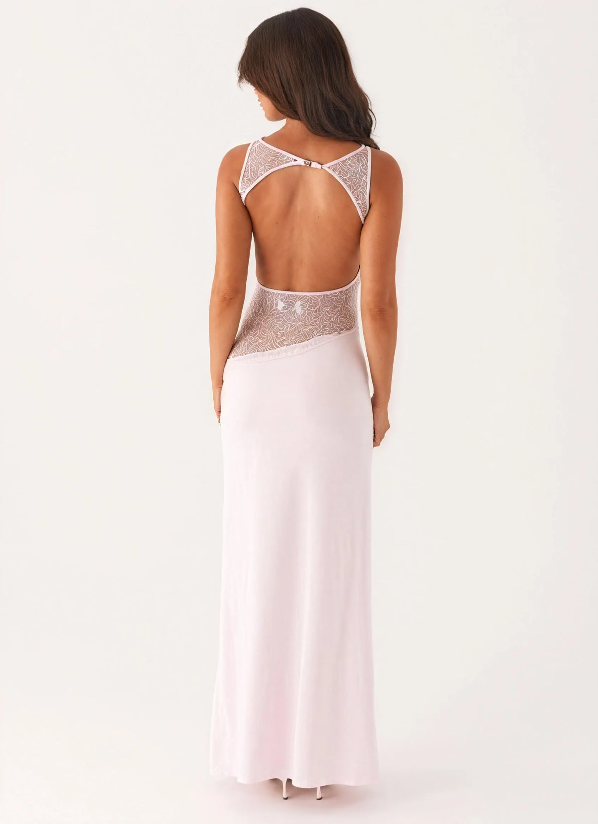 Ärmelloses Maxikleid mit exquisitem Spitzenpanel