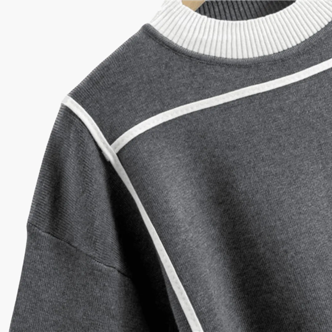 Womenâ€™s Two-Piece Sweater Set with Long Sleeves and High-Neck Collar