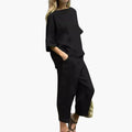 Womenâ€™s Two-Piece Set with Relaxed Top and Cropped Trousers