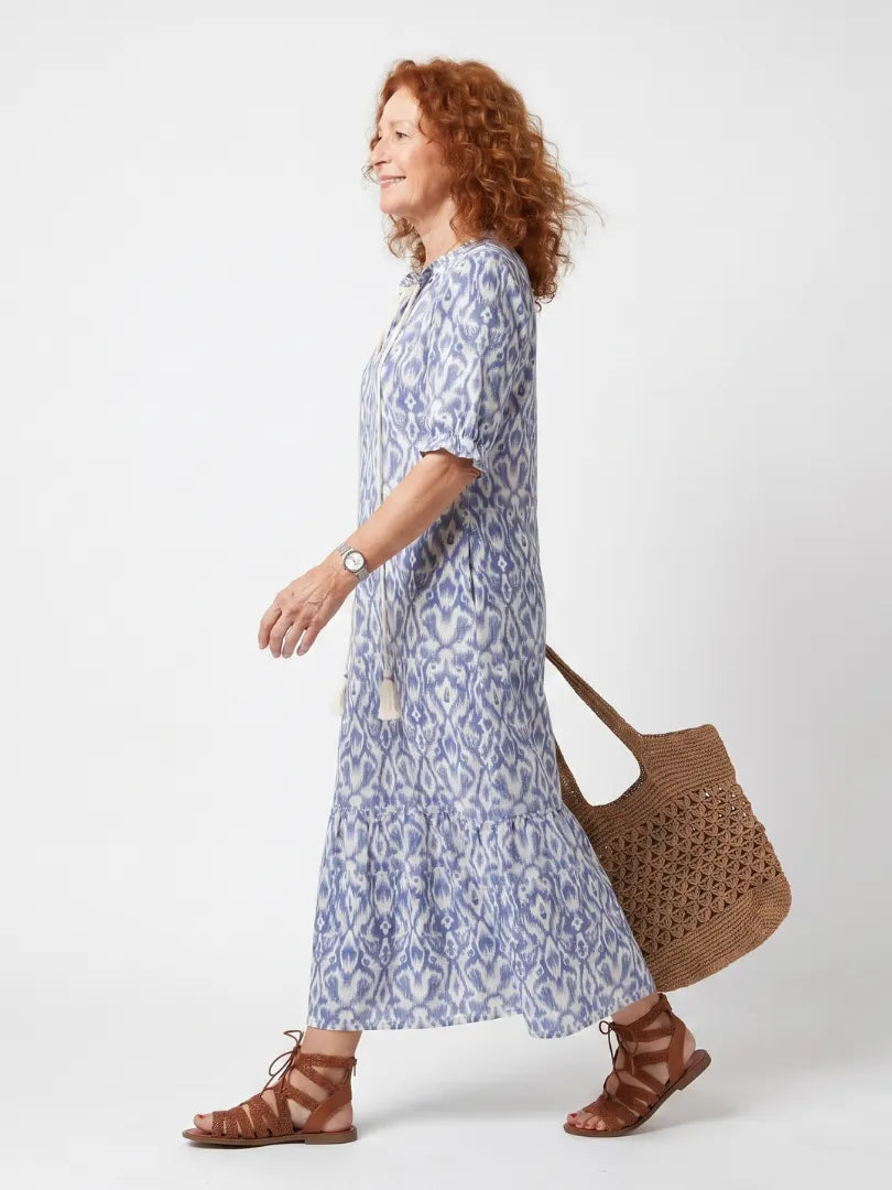 Ottoline | Tassel Tie Neck Printed Midi Dress