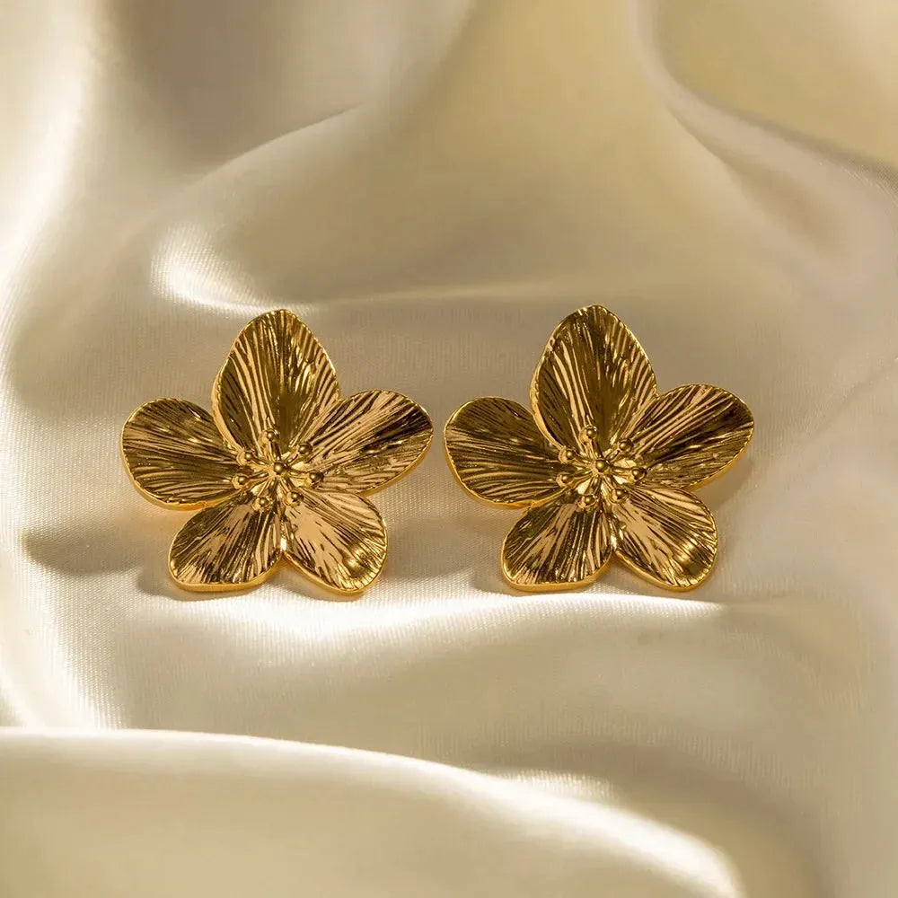 Gold Flower Earrings