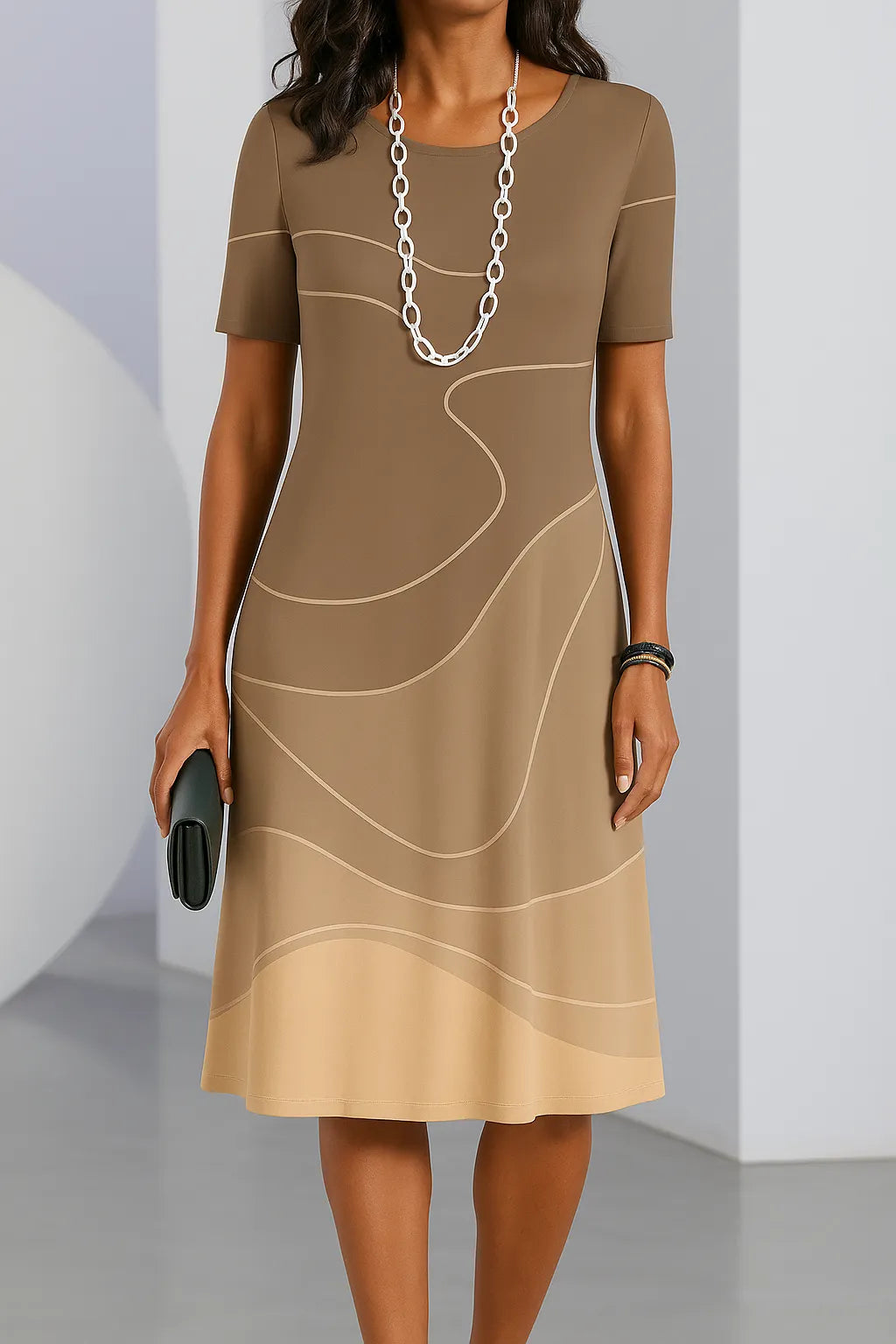 Raeghan | Short Dress with Abstract Print