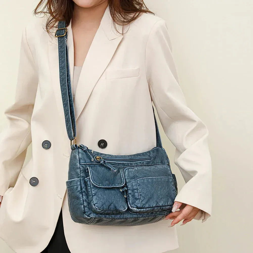 Lena | Vintage Luxe skuldertaske med flere lommer