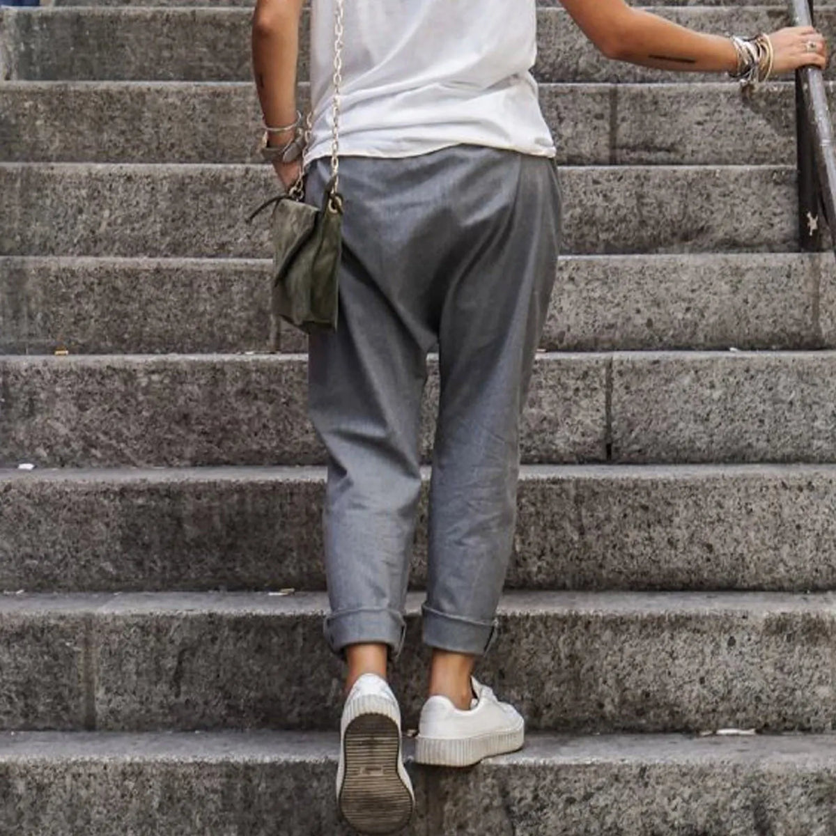 LÃ¤ssige Leinenhose Look