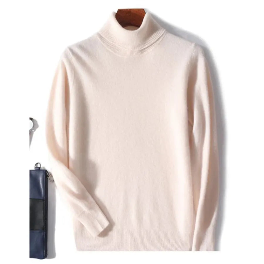 Herren Wollpullover Mit Rollkragen Und Schlankem Design