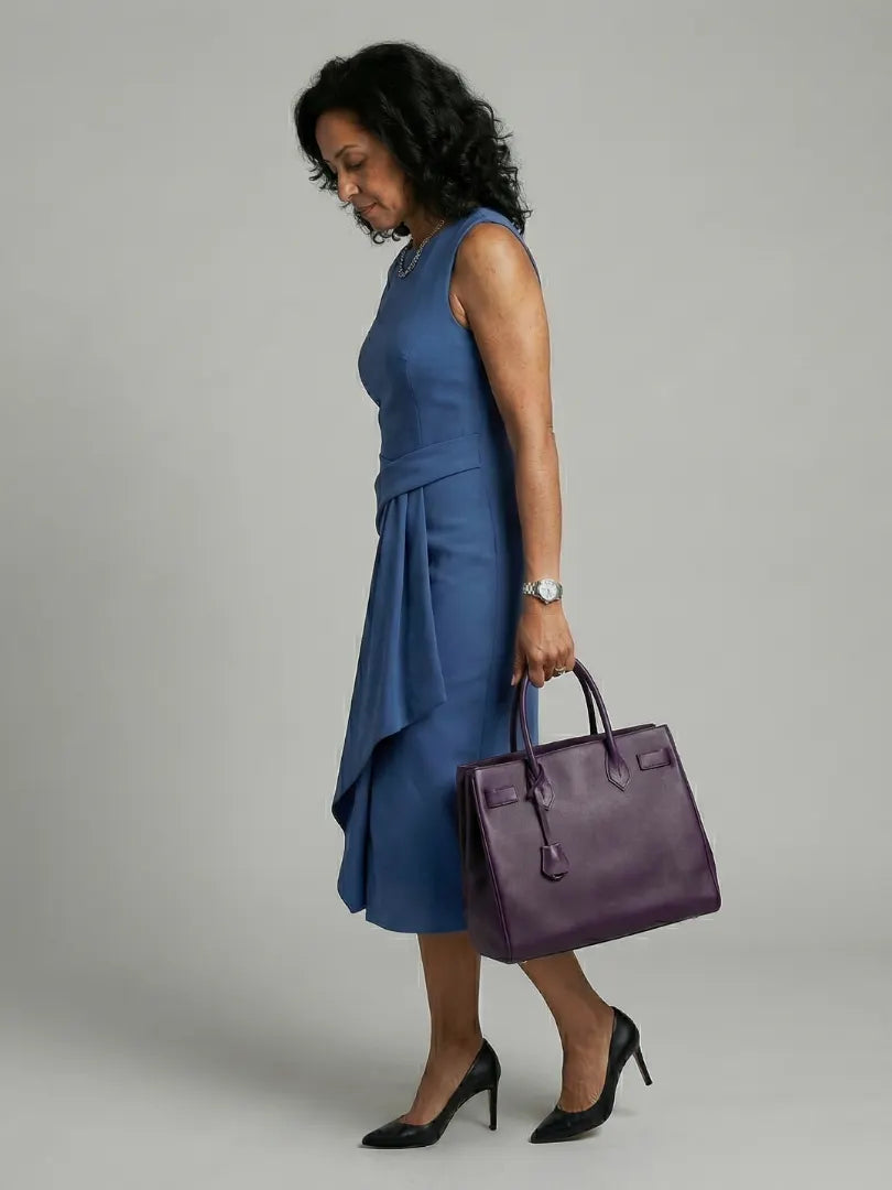 Oriel | Asymmetric Drape Midi Dress