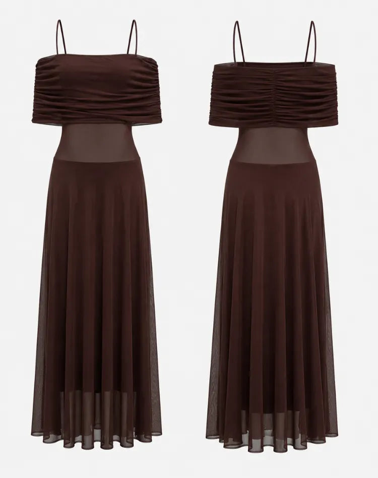 Chiffon Maxi Dress for Women with Airy Design and Subtle Shine