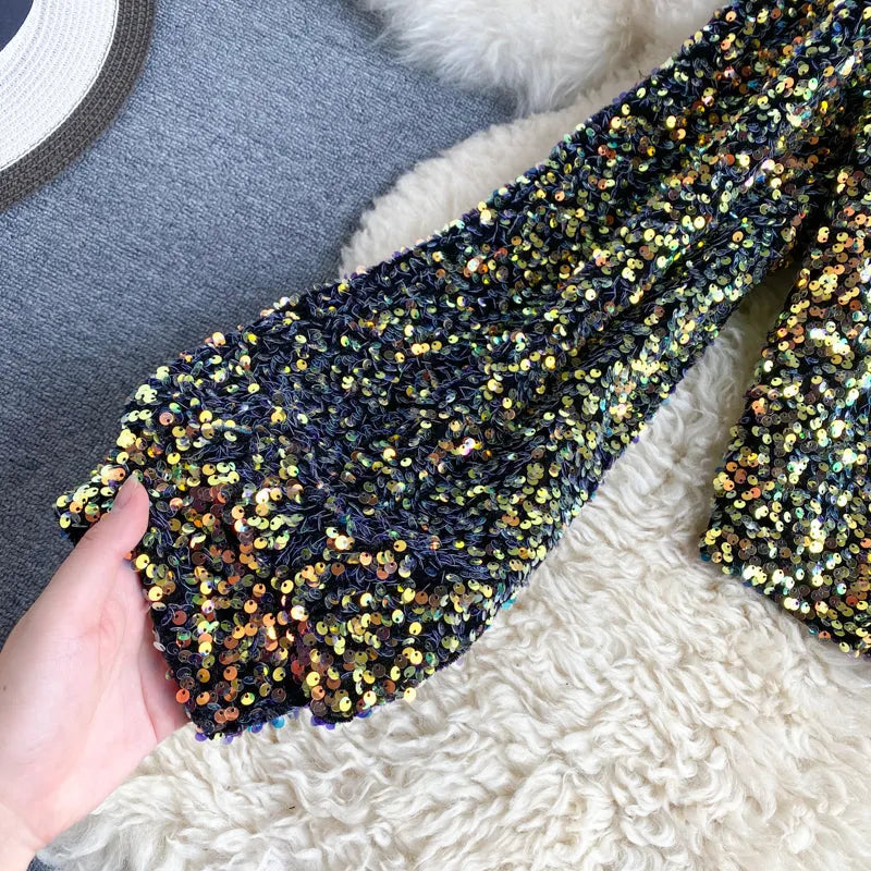 FLEUR | One Shoulder Glitter Top Voor Dames â€“ Elegant, Opvallend, Comfortabel