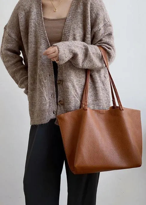 Large Leather Shopper Bag