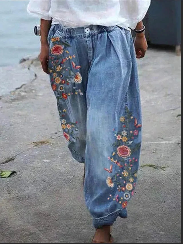 Damen Cargo-Jeans mit weitem Schnitt und hoher Taille