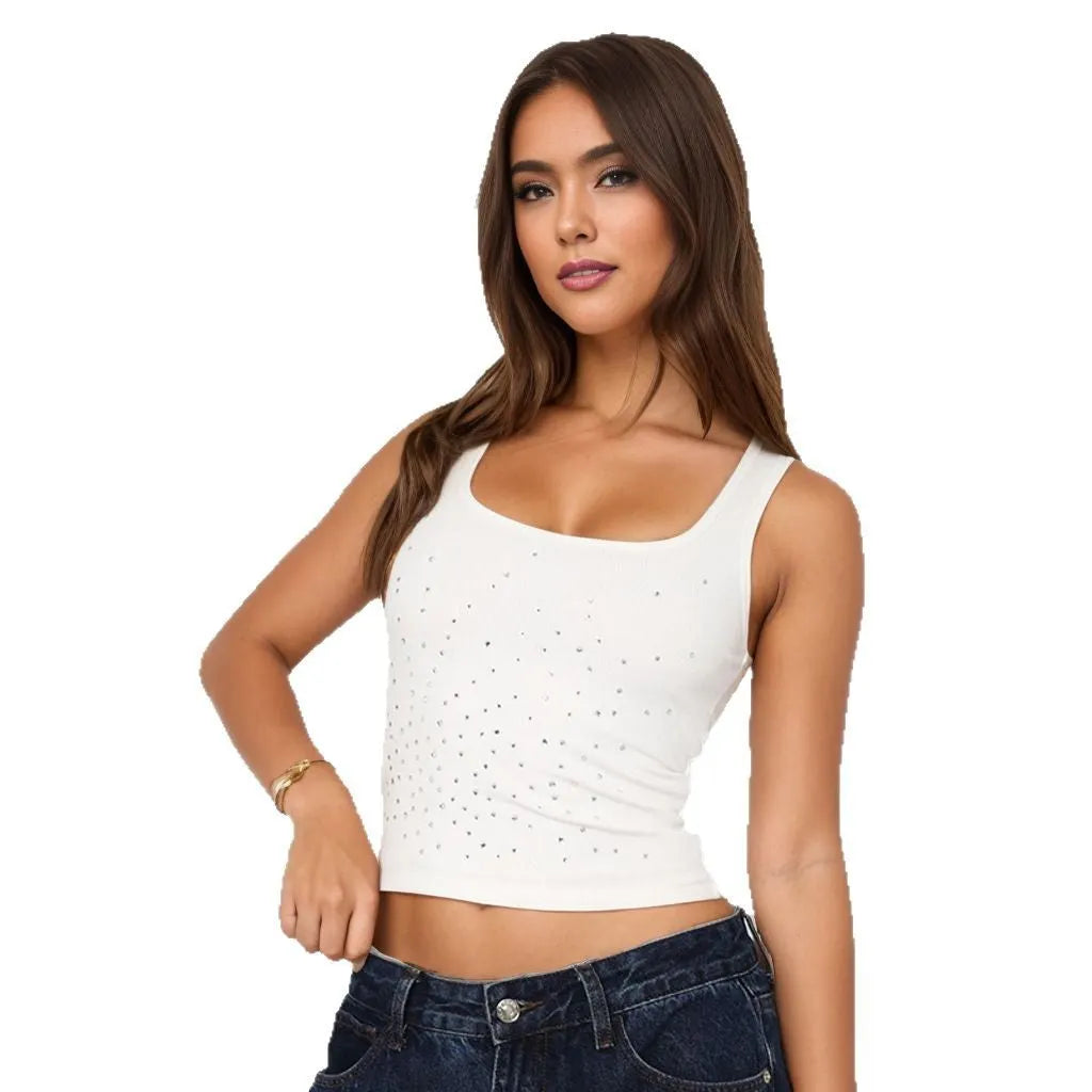 Figurbetontes Top mit Strassdetails