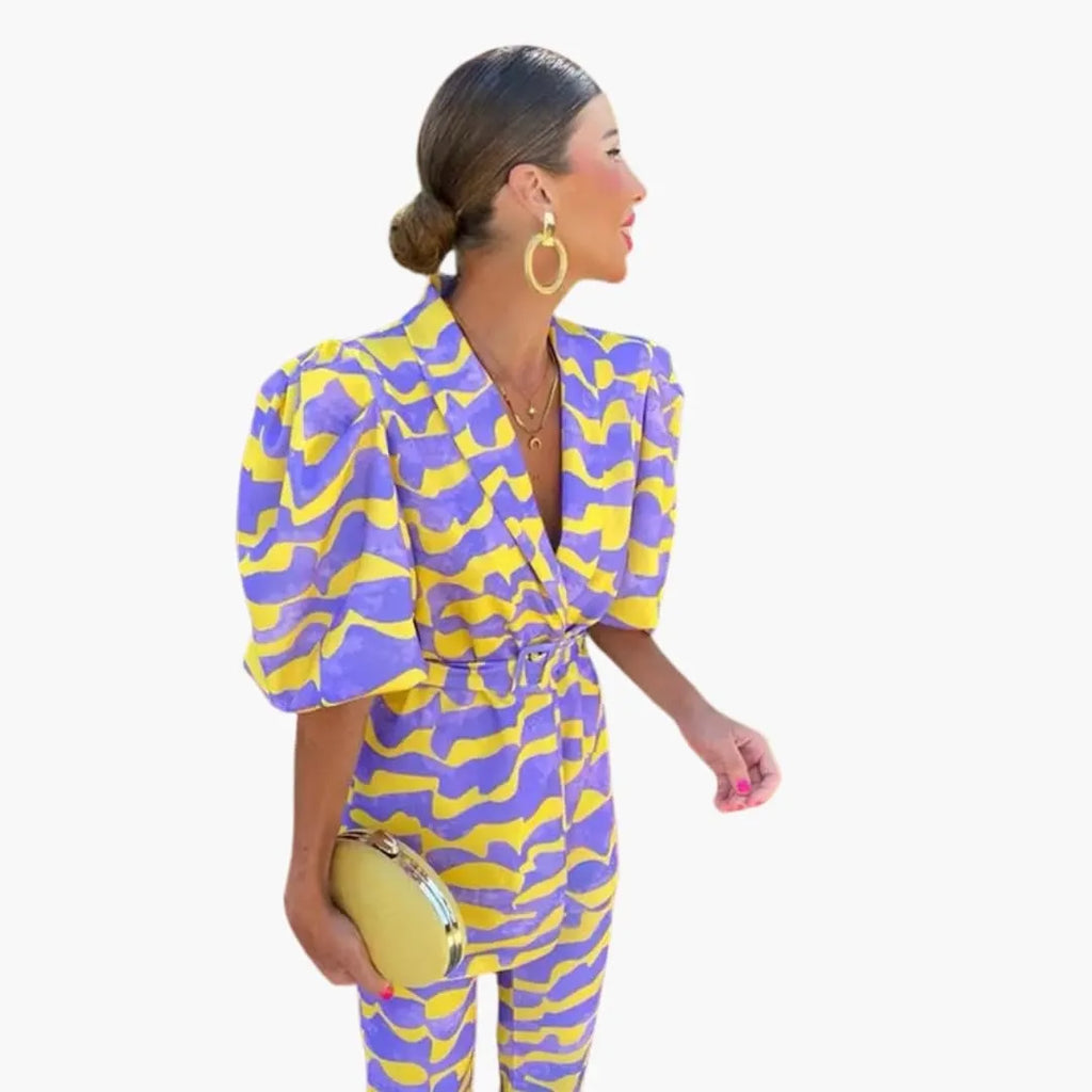 Womenâ€™s Printed Long-Sleeve Dress with Straight Hem