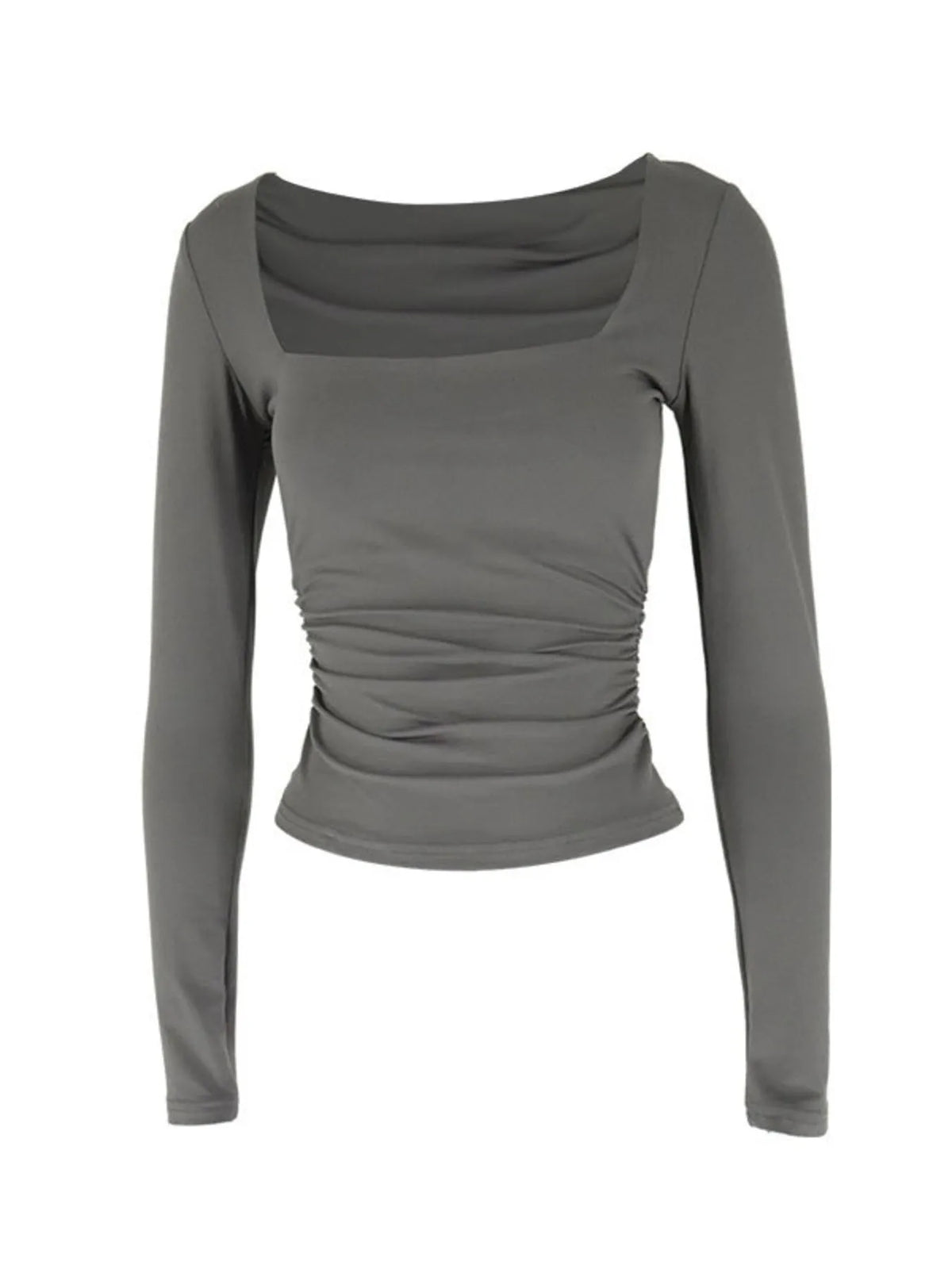 Square Neck Slim Fit Long Sleeve T-Shirt
