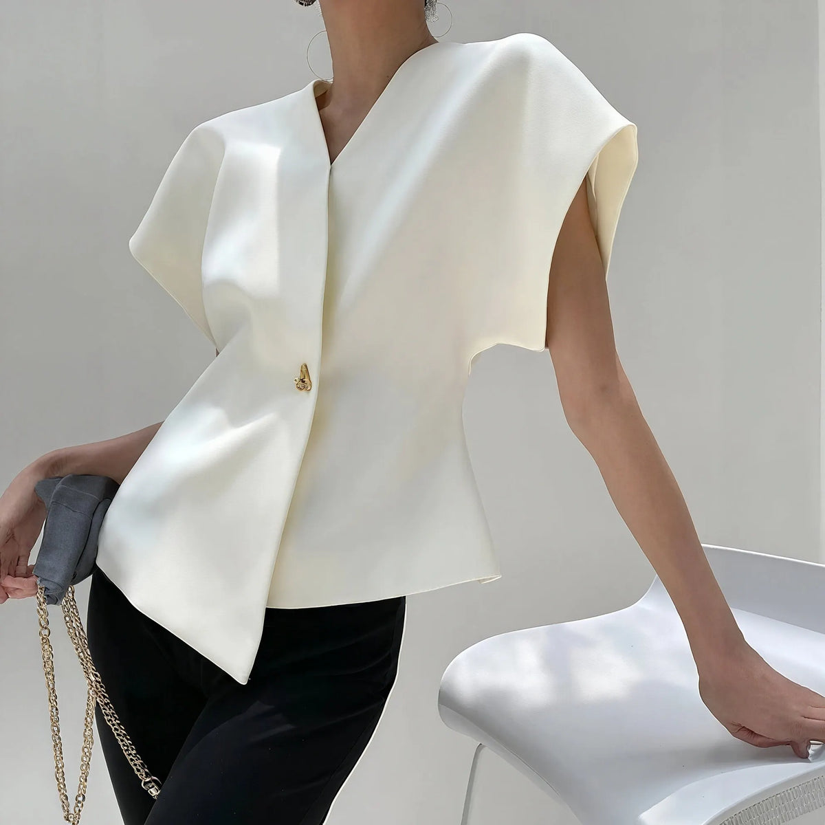 Elegante Wickelbluse mit Struktur