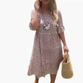 Womenâ€™s Midi Dress with Ruffled Sleeves and Tiered Design