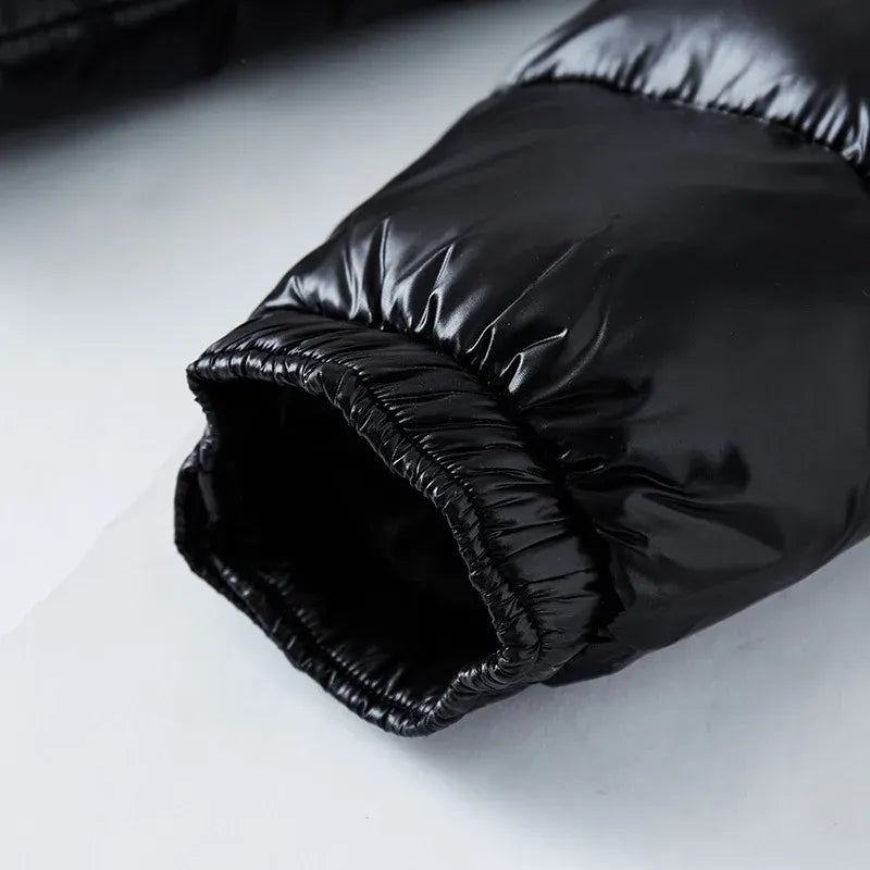 Daunenjacke Schwarz GlÃ¤nzend