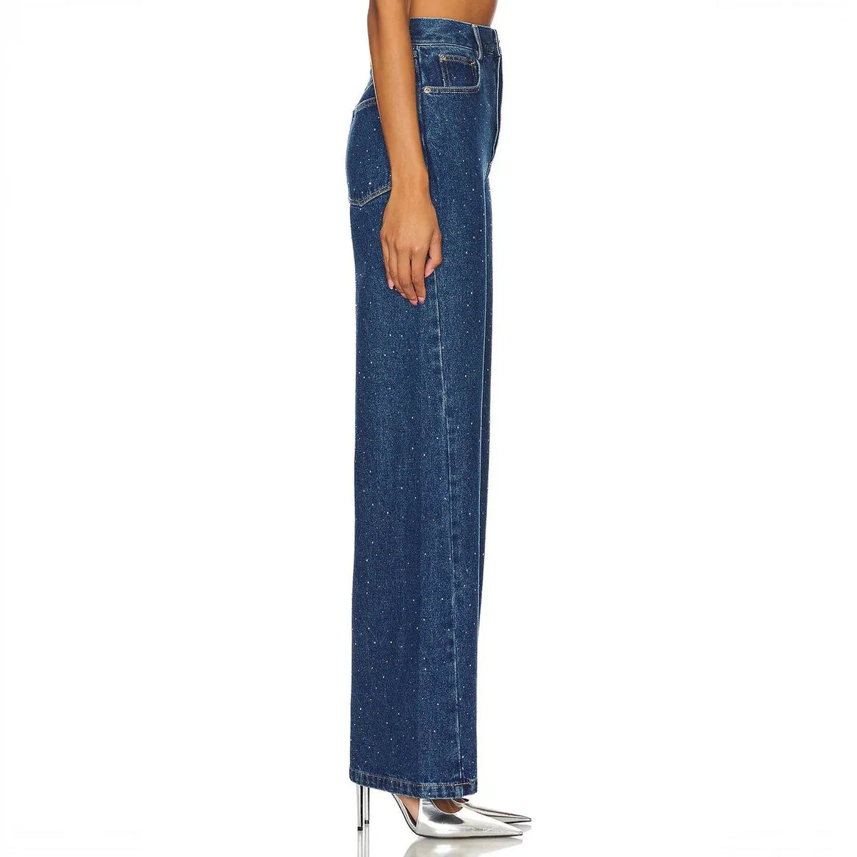 Statement Denim: Wide Leg mit Strass