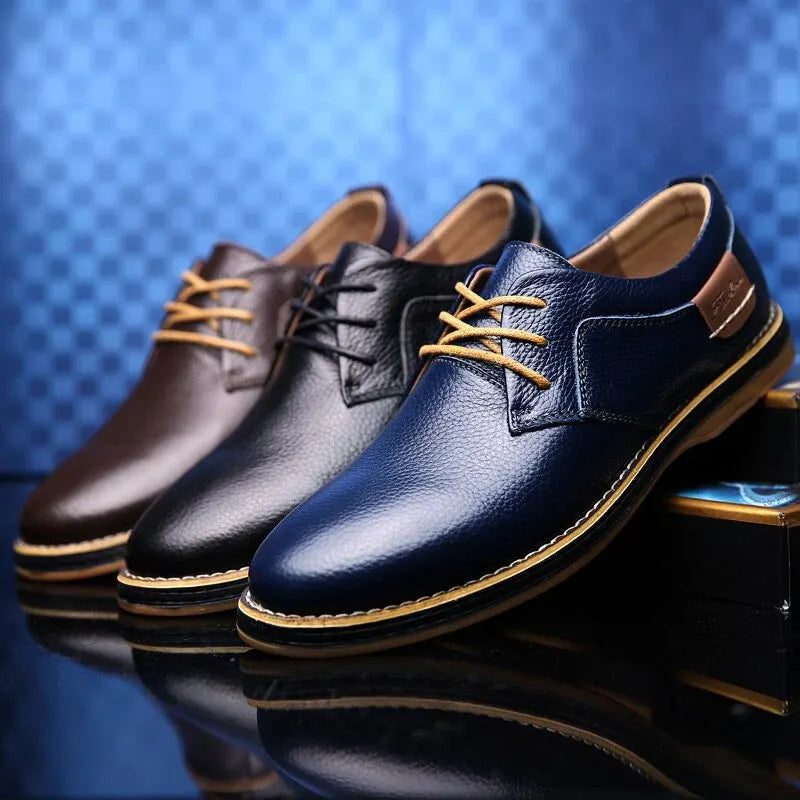 Herren Schwarze Oxford Lederschuhe