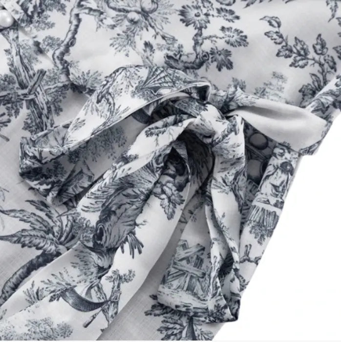 Rie| Romantic Floral Dress with Vintage Print