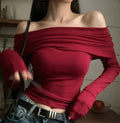 Off-Shoulder Top mit Struktur