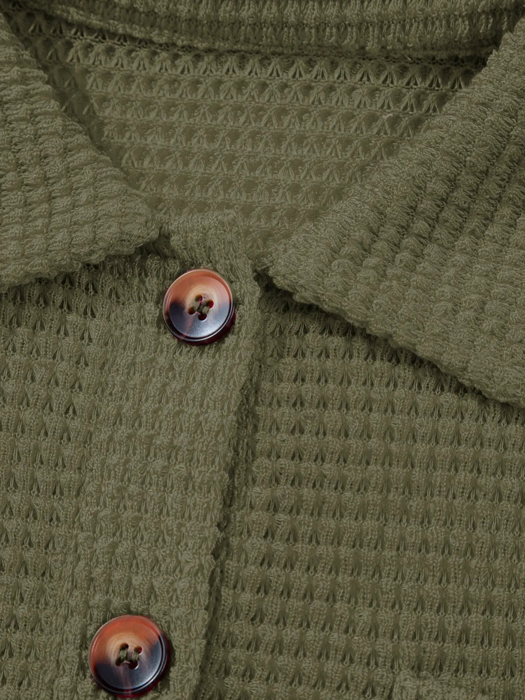 Textured Knit Button Detail Top
