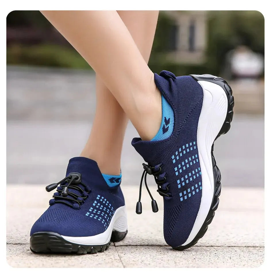 - Atmungsaktive Slip-On-Sportschuhe zum Gehen fÃ¼r Damen Leichte Slip-On-Wander-Sneaker aus Mesh fÃ¼r Damen