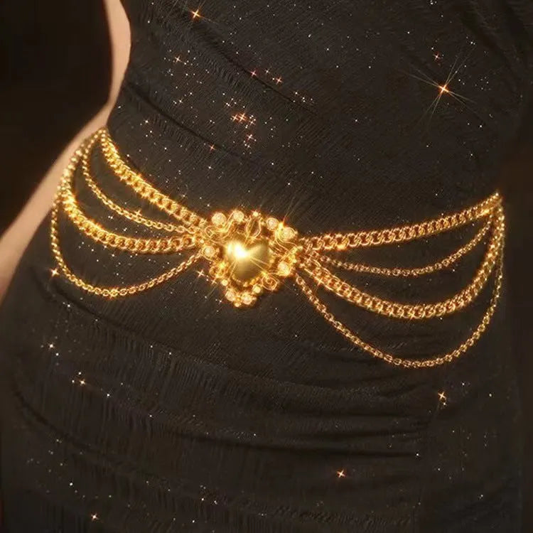 Love Multilayer Gold Waist Chain