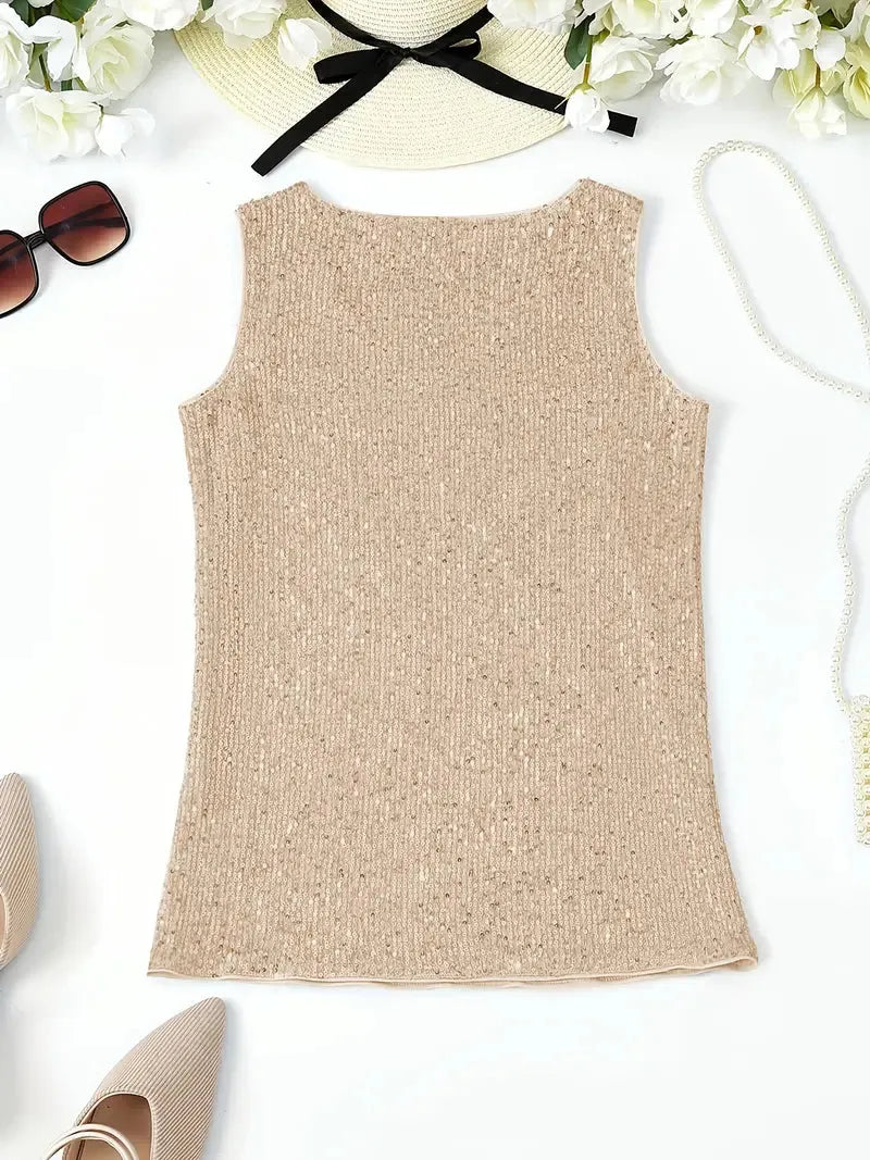 Elegantes Ärmelloses Top mit Pailletten
