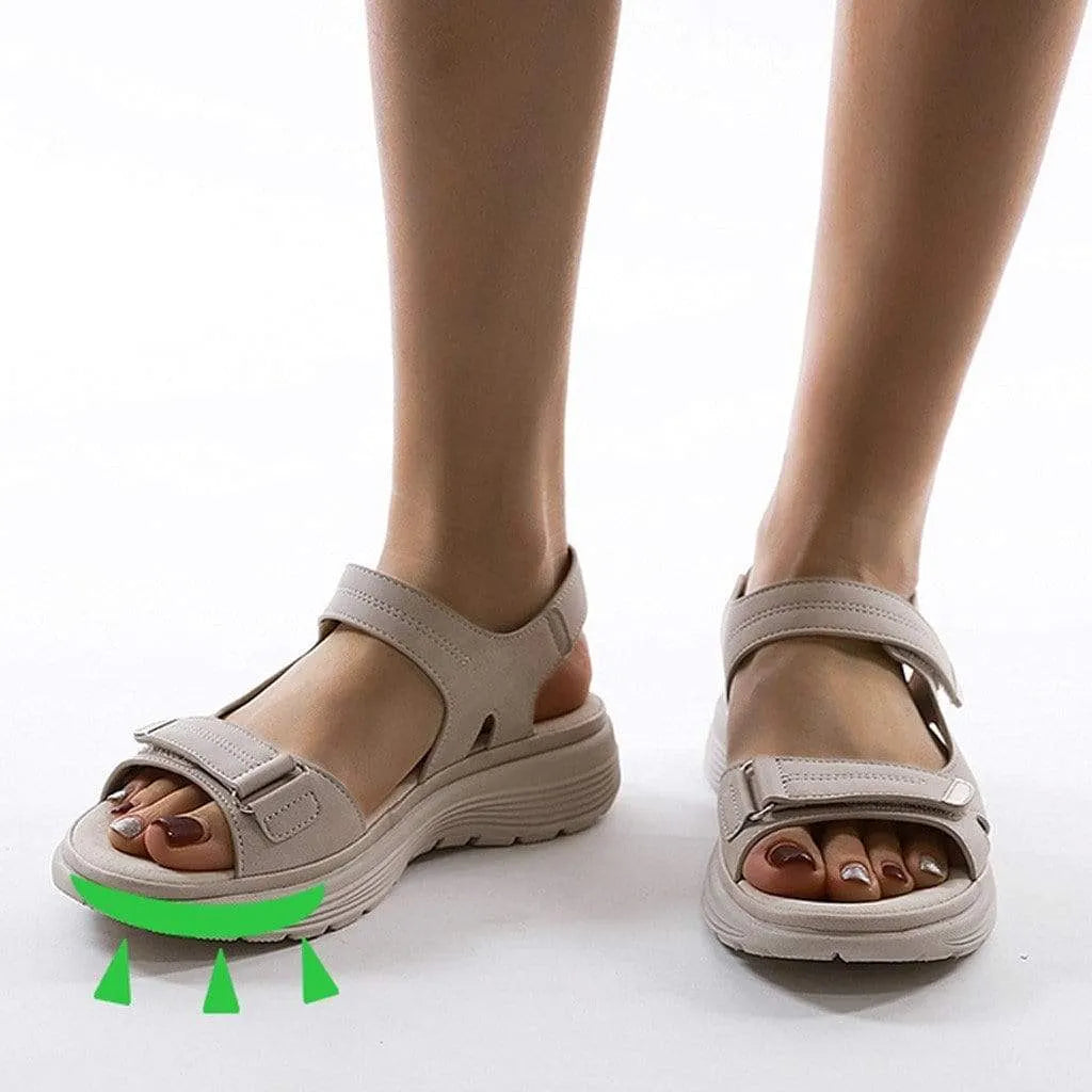 Damen Komfort-Sandalen mit verstellbaren Riemen und Profilsohle