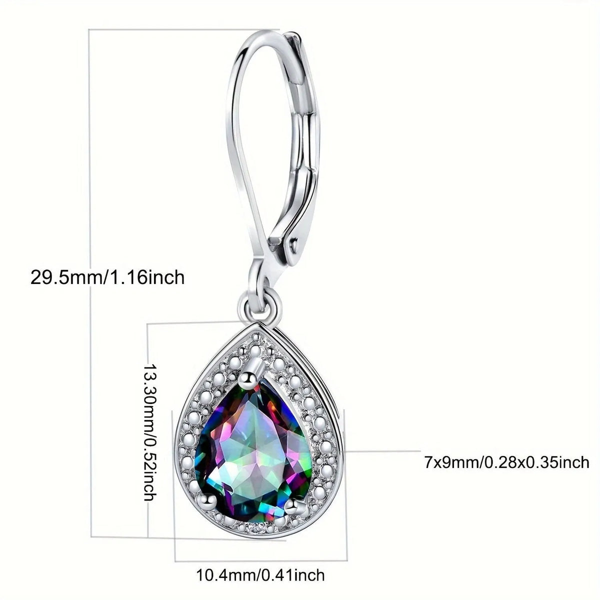 Colorful teardrop stone earrings