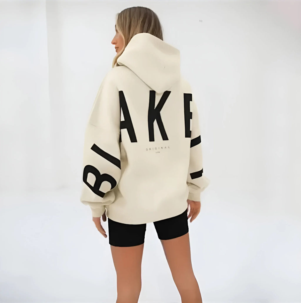 Oversized Warme Dames Hoodie Met Tekst – Stijlvol & Gezellig Voor Koude Dagen