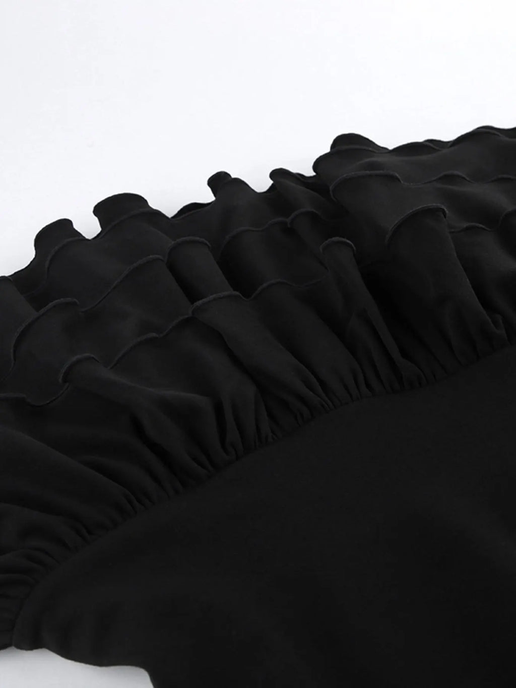 Ruffled Hem Round Neck Tank