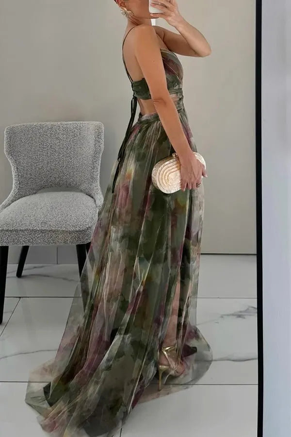 Elegante Maxikleid Im SchÃ¶nem Blumenmuster