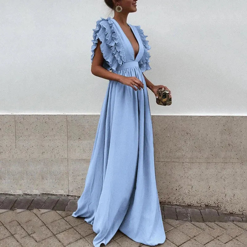 - Elegantes Kleid mit gerafften Ärmeln