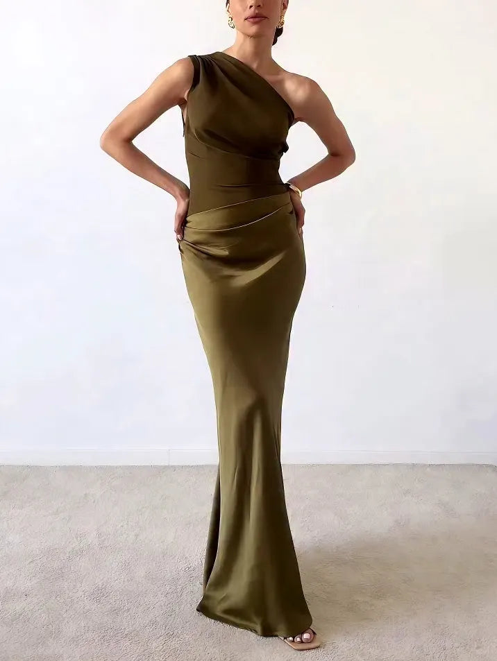 LIVIA | Dames One Shoulder Maxi Jurk – Elegant, Chic & Perfect Voor Feestelijke Gelegenheden