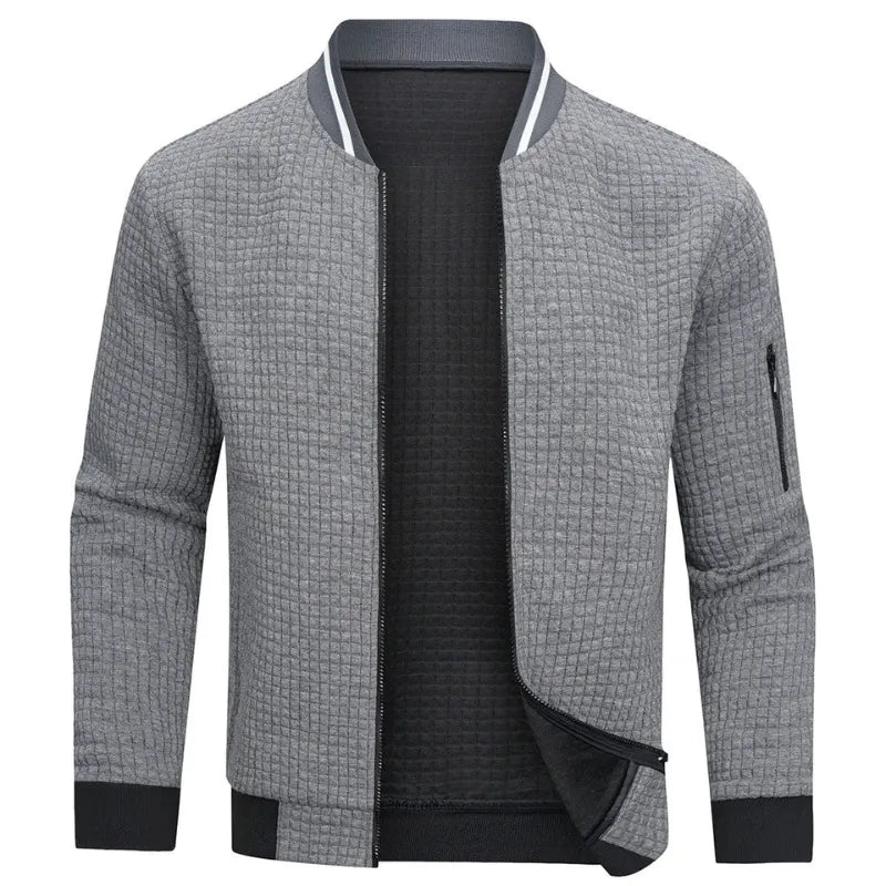 Herren Grau Strickjacke Mit ReiÃŸverschluss